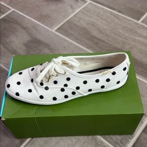 Keds White Sneakers with Black Polka Dots